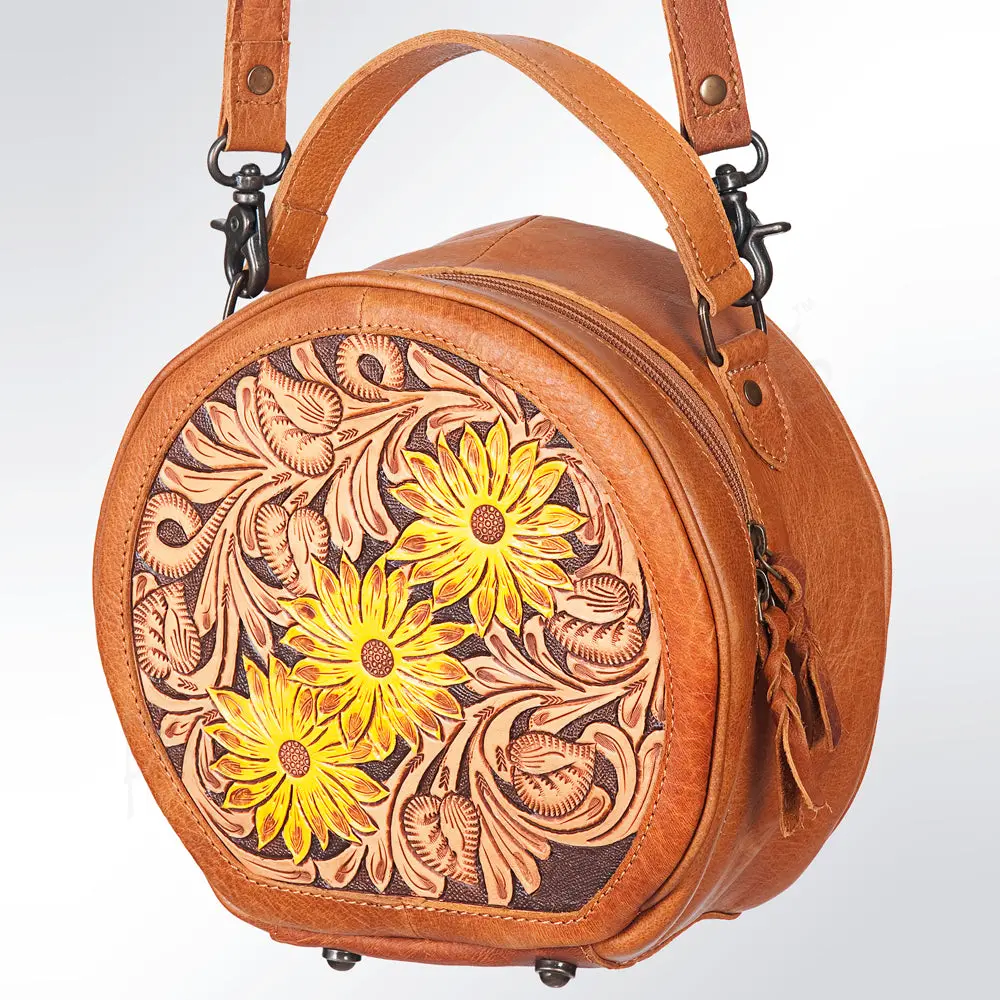 American Darling Canteen Bag Hand Tooled Genuine Leather Western Women | Handbag Purse Travel Clutch 1