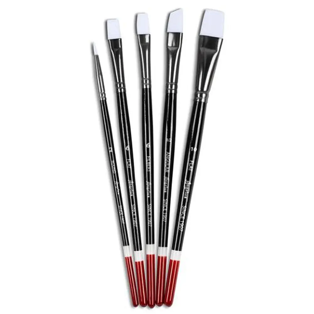 Angelus Paint Brush Set Soft Synthetic Fibers Leave Neutral 5 Pcs 1