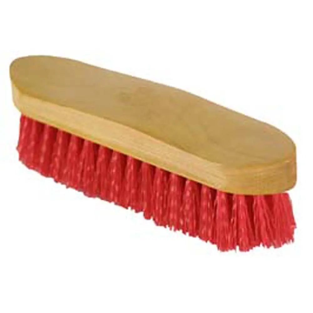 8 1/2 In Hilason Horse Soft Bristle Dandy Brush Red 1