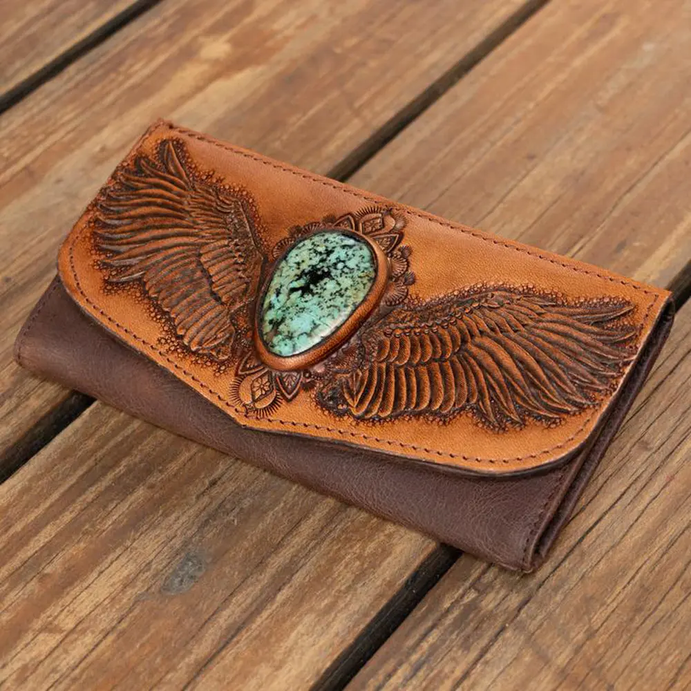 American Darling Adbgh119 Wallet Hand Tooled Genuine Leather Women Bag Western Handbag Purse 1