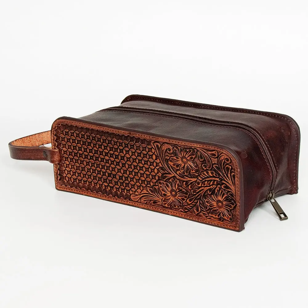American Darling Toiletry Hand Tooled Genuine Leather Western Women Bag Handbag Purse | For Cute 1