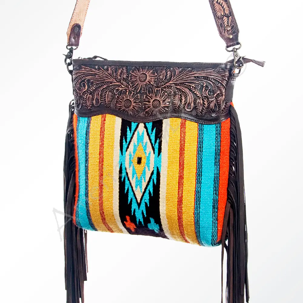 American Darling Cross Body Hand Tooled Saddle Blanket Genuine Leather Western Women Bag Handbag Purse | Crossbody For |Cute 1
