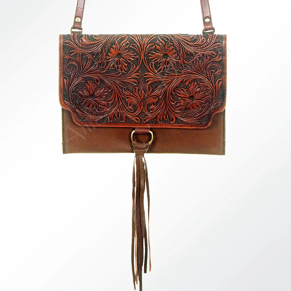 American Darling Coin Purse Hand Tooled Genuine Leather Women Bag Western Handbag 1