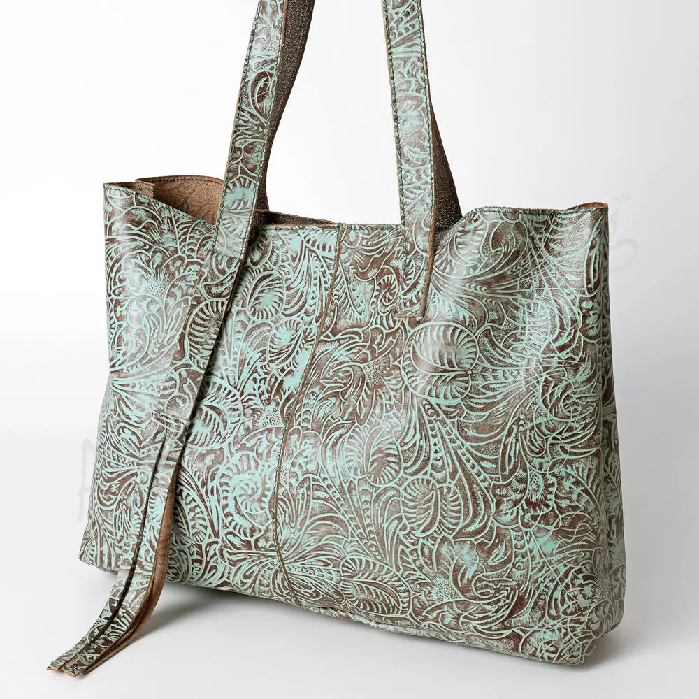 American Darling Women's Tote Bag Western Tooled Embossed Genuine Leather Handbag And Ladies Purse 1