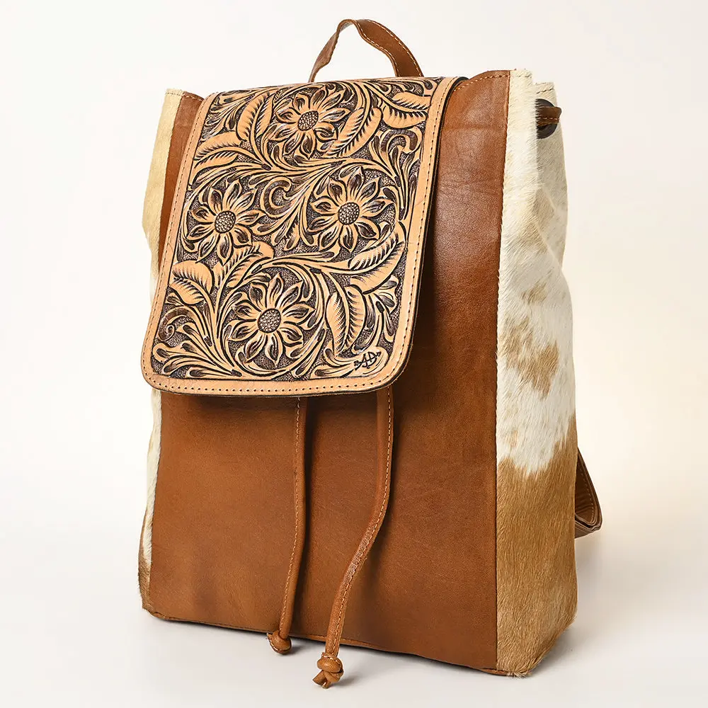 American Darling Backpack Bag Handcrafted Hair-On Cowhide Genuine Leather Braided Western Travel Pack 4