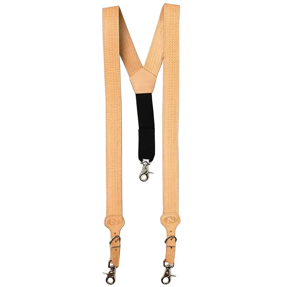Large Nocona Belt Mens Basic Basket Leather Suspender Tan 1