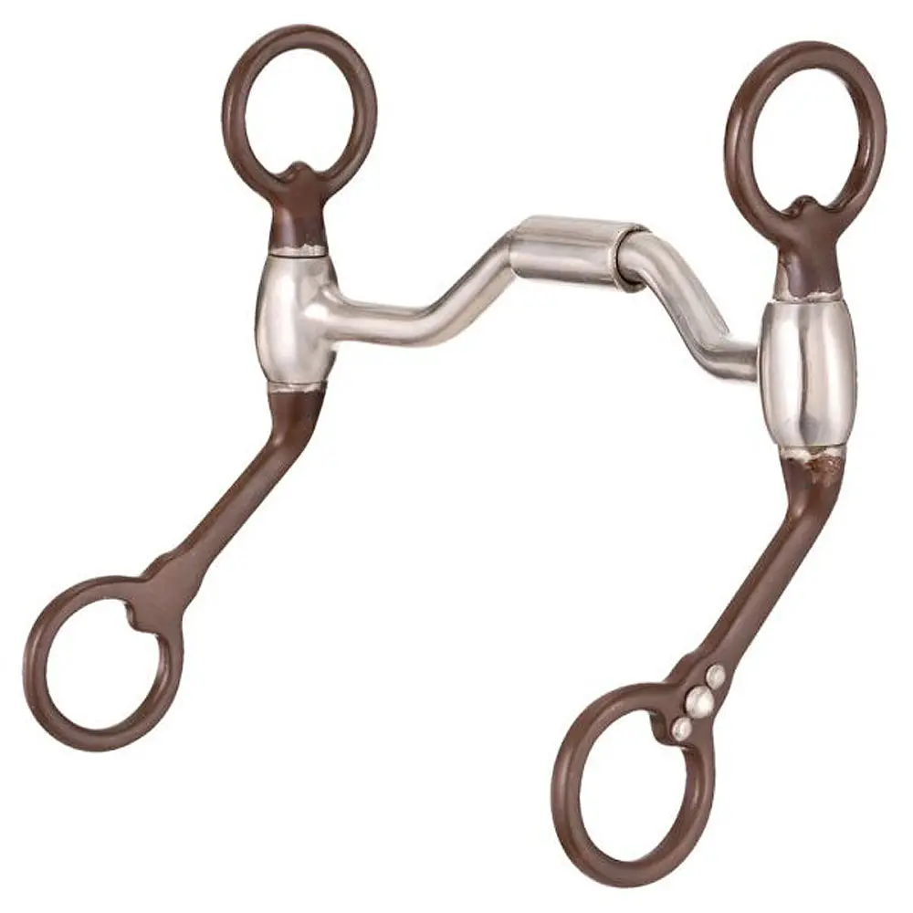 5 In Mouth Tough 1 Horse Bit Low Port W/ Antique Brown Cheeks 1