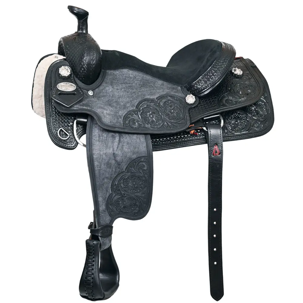 Hilason Western Horse Ranch Roping Roper American Leather Saddle Black 1