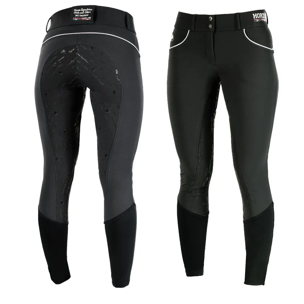 Horze Womens Nordic Performance Full Seat Breeches Silicone Grip Black 1