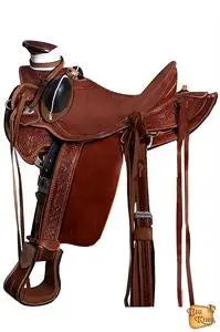 Hilason Western Horse Wade Saddle American Leather Ranch Roping Mahogany | Hand Tooled & For Horses 1