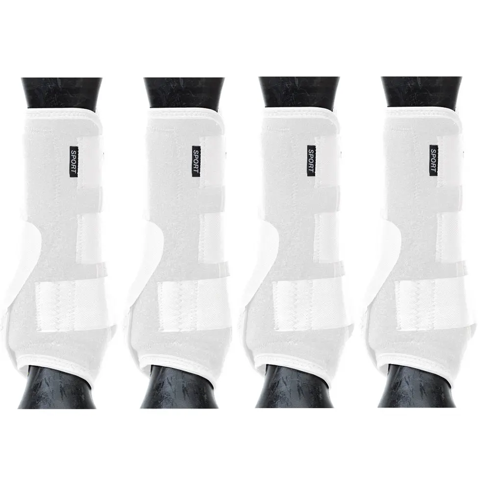 Medium Weaver Horse Front Hind Boots Synergy Sport Athletics 4 Pack White 1