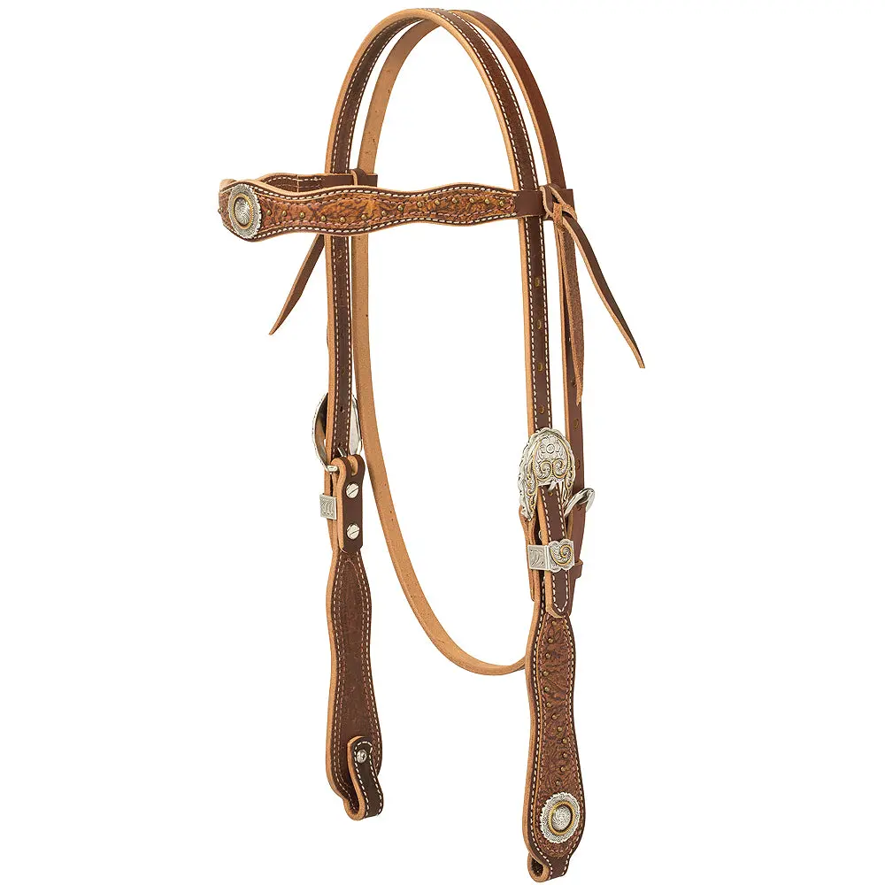 Weaver Horse Headstall Western Edge Browband Saddle Tan 1