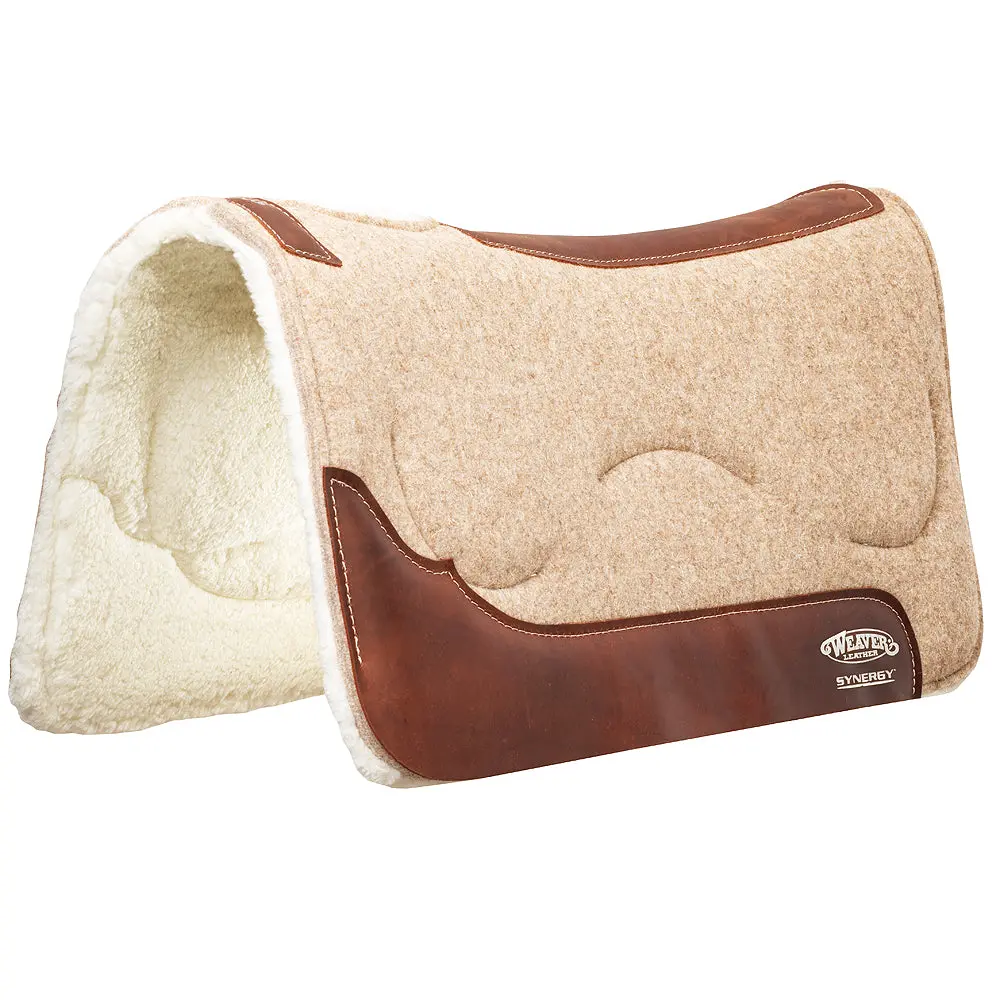 32X32 In Weaver Horse Saddle Pad Synergy Contoured Wool Blend Felt Tan 1