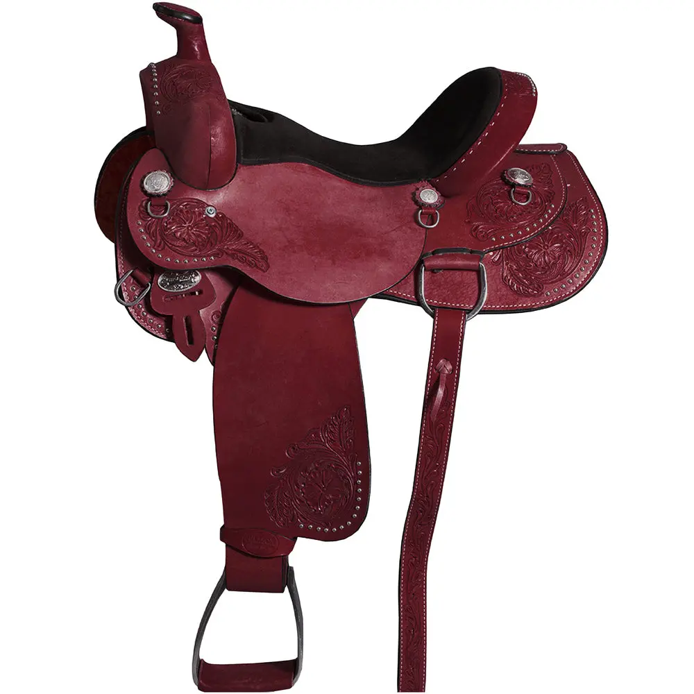 Hilason Western Horse Saddle American Leather Ranch Roping Cowboy | Hand Tooled Wade & For Horses 1