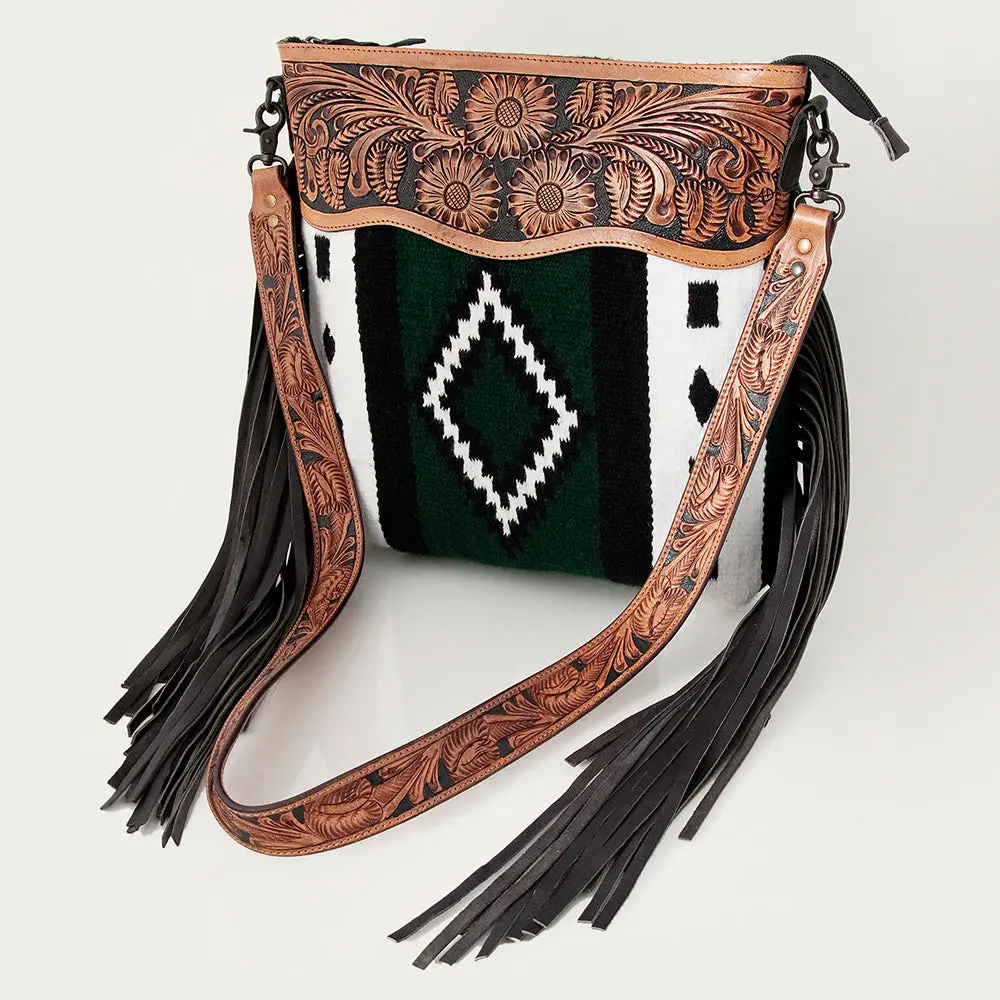 American Darling Cross Body Hand Tooled Saddle Blanket Genuine Leather Western Women Bag Handbag Purse | Crossbody For |Cute 1