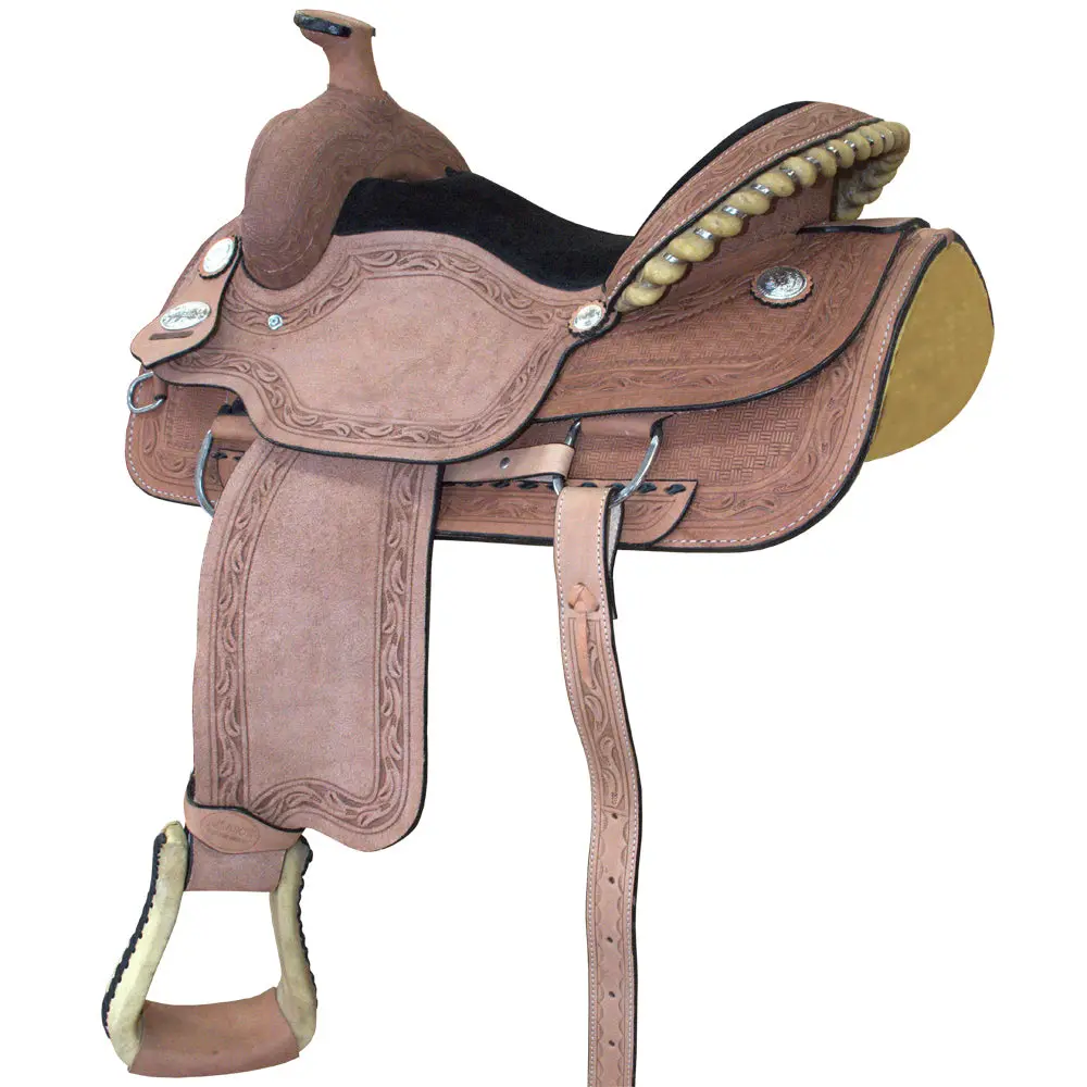 Hilason Western Horse Saddle American Leather Ranch Roping Cowboy | Hand Tooled Wade & For Horses 1