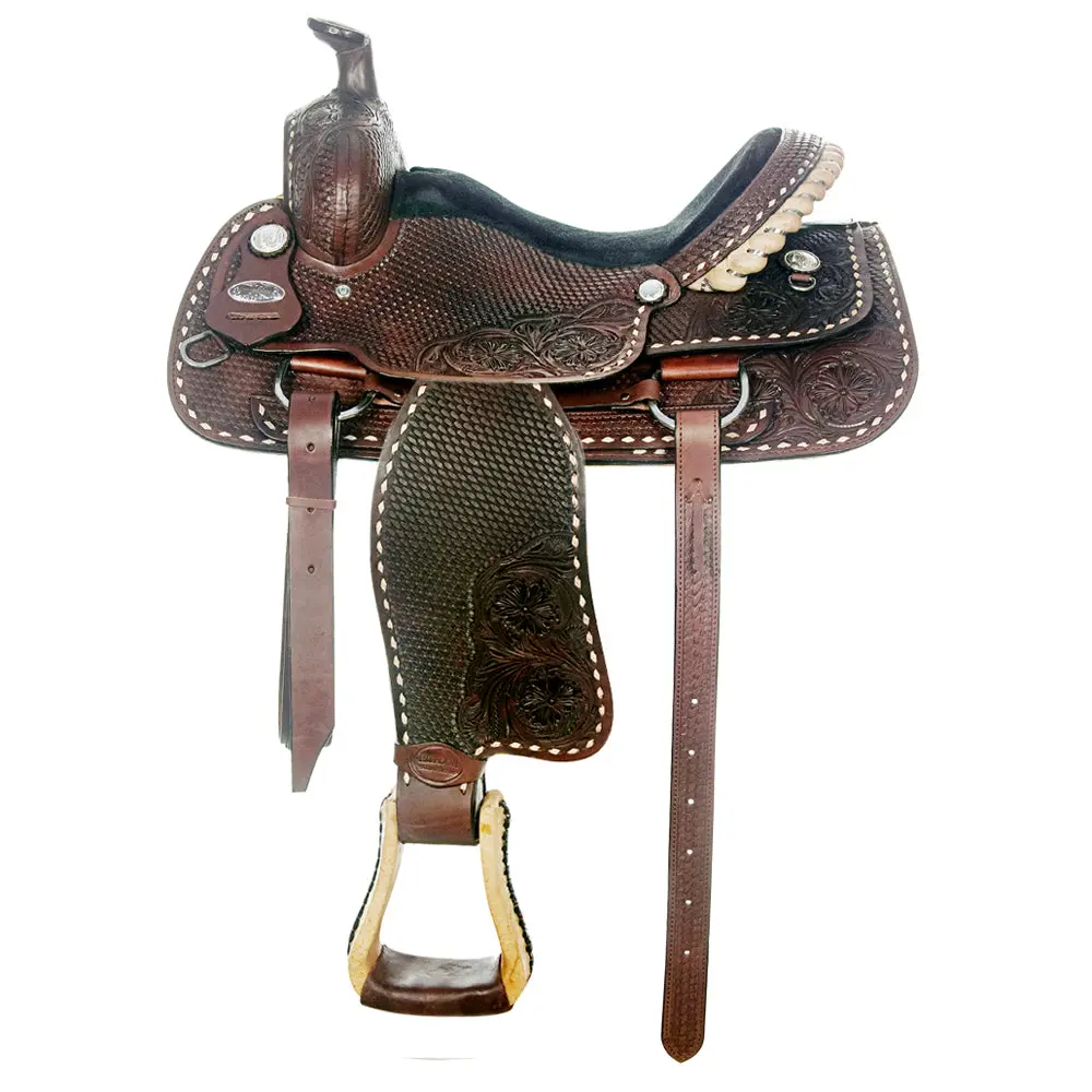 Hilason Western Horse Saddle American Leather Ranch Roping Cowboy | Hand Tooled Wade & For Horses 1