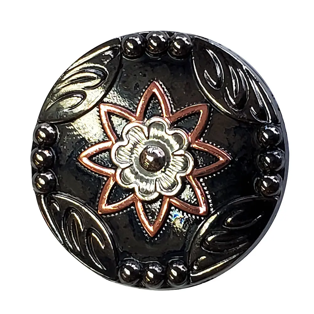 Hilason Western Screw Back 3 Tone Antique Floral Finishing Concho Saddle & Tack 1