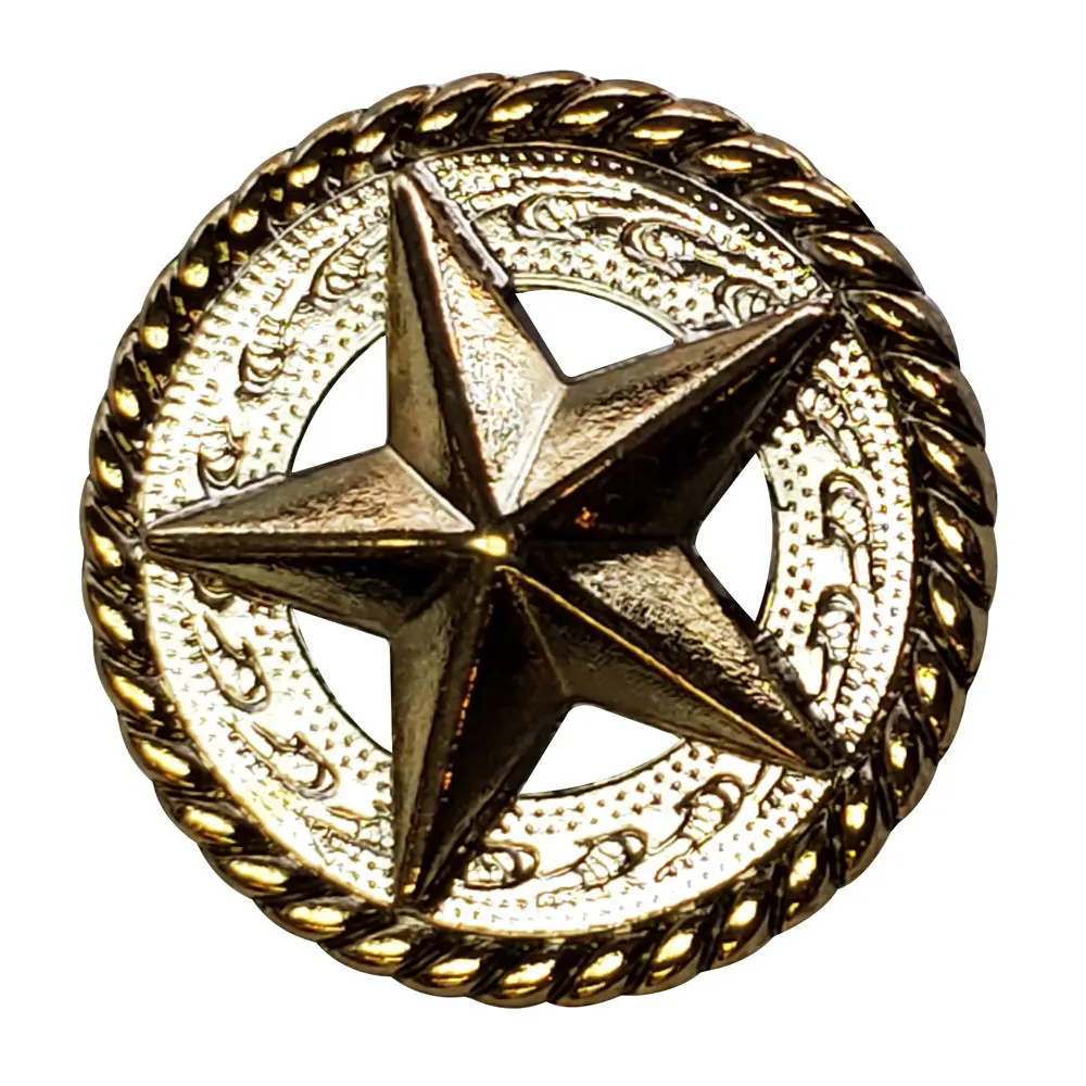 1 1/4 In Hilason Western Horse Star Screw Back 2 Tone Finishing Tackheadstall Saddle Concho 1