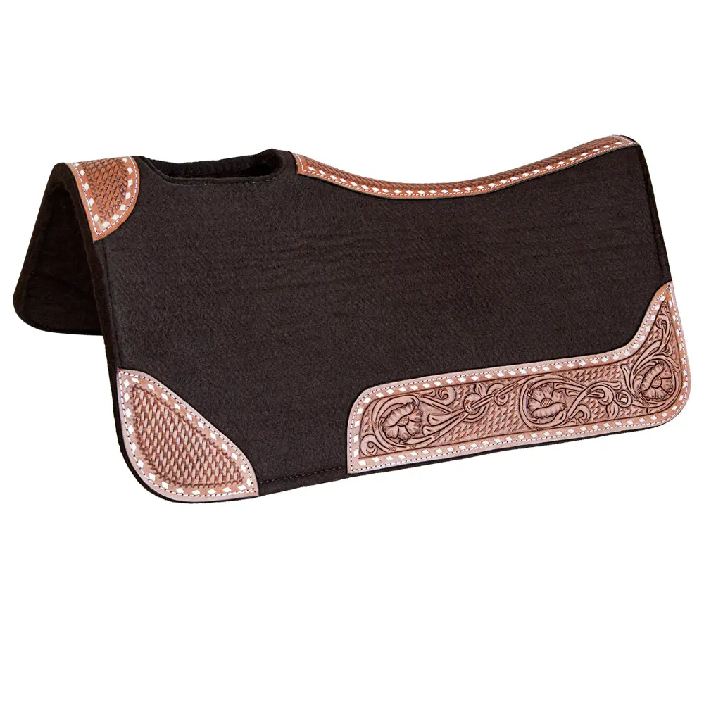 Horse Saddle Pad Western Contoured Wool Felt Moisture Wicking 31 X 32 6