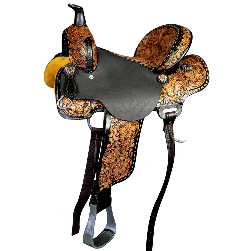 12 In Western Leather Youth Child Horse Saddle Trail Barrel Racing 1