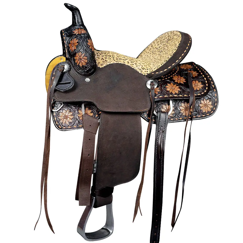 13 In Western Leather Youth Child Horse Saddle Trail Barrel Racing 1