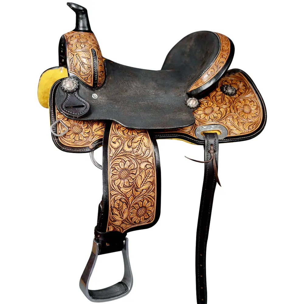 13 In Western Leather Youth Child Horse Saddle Trail Barrel Racing 1