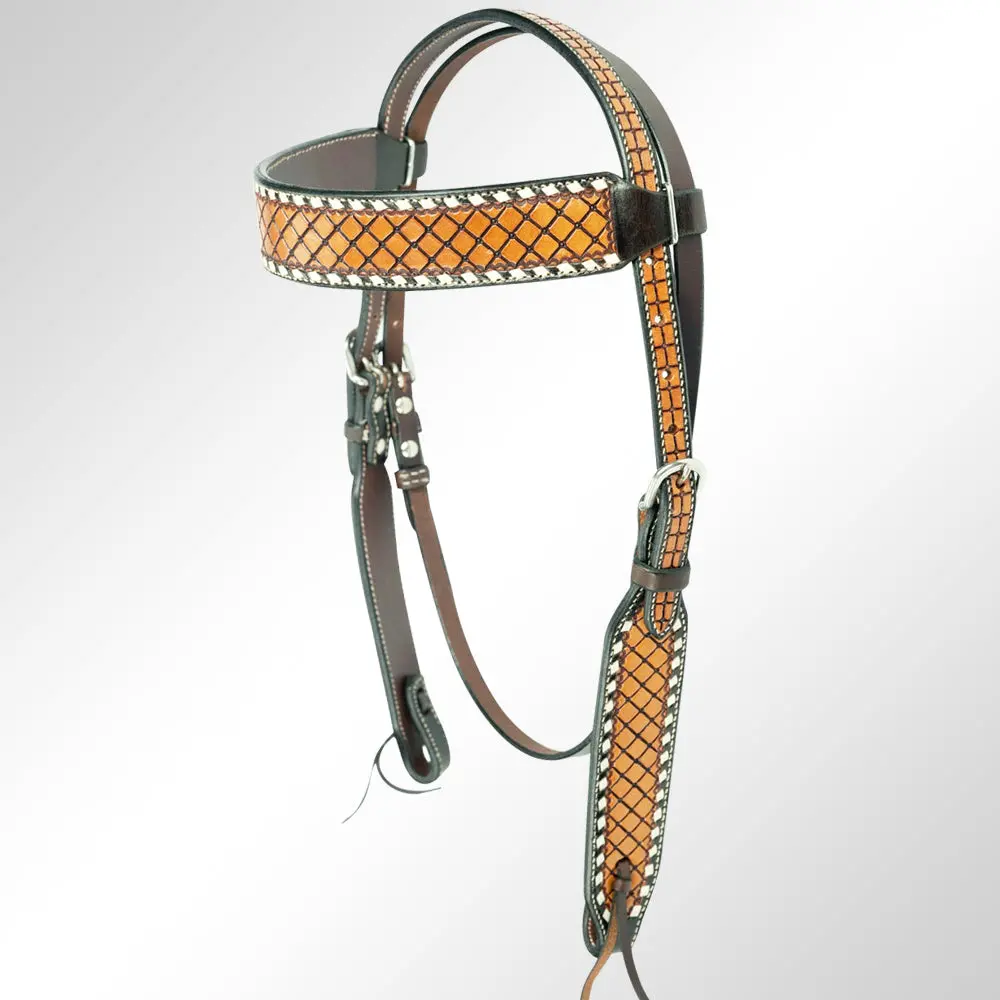 American Darling Western Horse Headstall Leather Dark Brown | Genuine 1