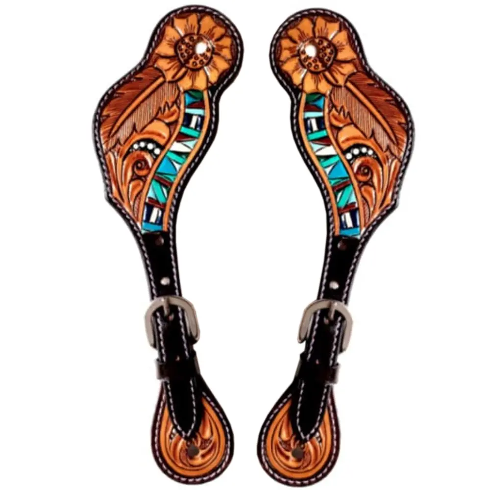 Bar H Equine Leather Spurs Straps For Adults Western Womens Spur Horse Riding Barrel Racing Show And Rodeo Strap Adult Women 1