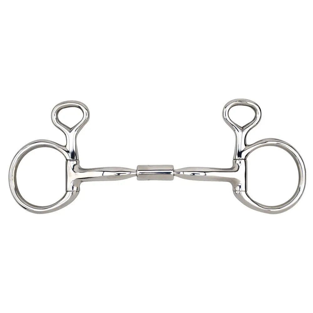 5 In Myler Horse Bit Eggbutt W/ Hooks Ported Barrel Stainless Steel 1