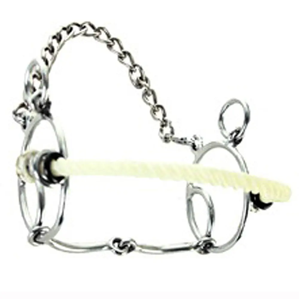 5 1/2 In Hilason Horse Bit Stainless Steel Rope Curb Chain Divided Rings 1
