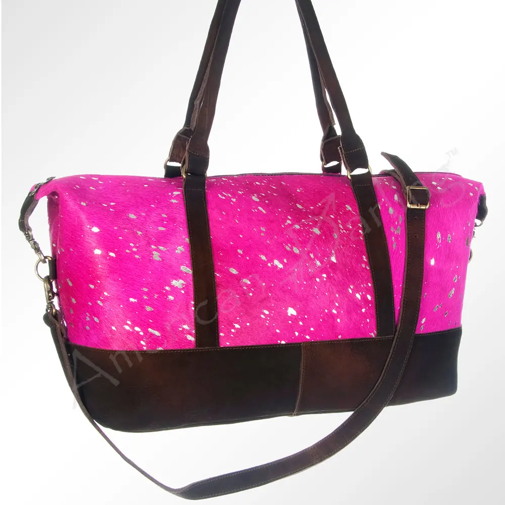 American Darling Duffel Hair On Genuine Leather Western Women Bag | Handbag Duffel Weekend Travel Bags For 1