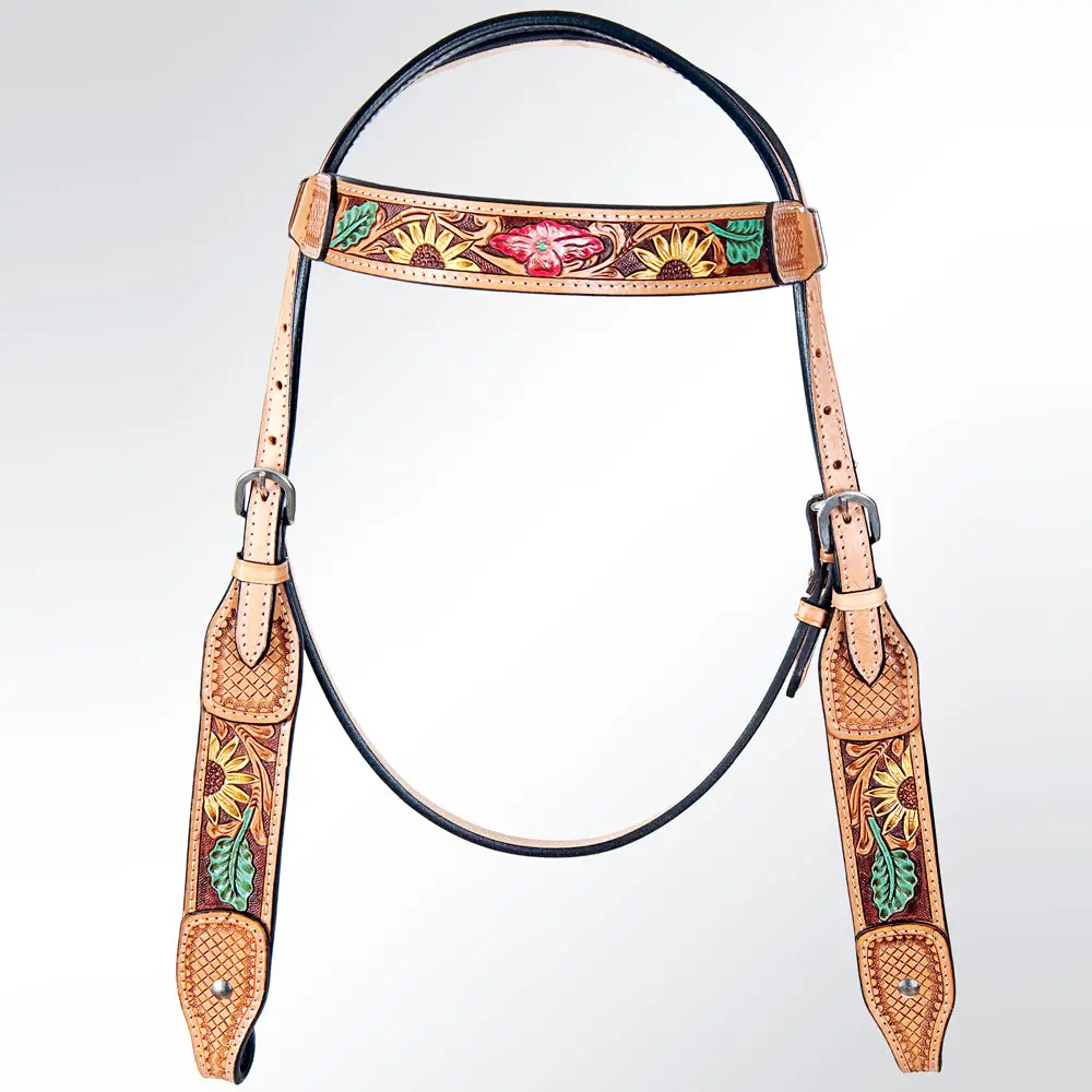 American Darling Western Horse Headstall Breast Collar Set Leather 2