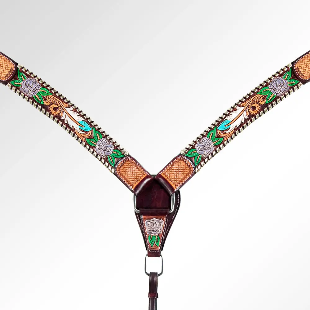 American Darling Western Horse Headstall Breast Collar Set Leather 2