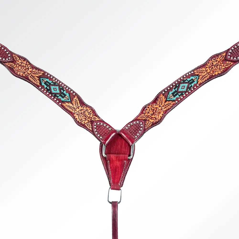 American Darling Western Horse Headstall Breast Collar Set Leather 2