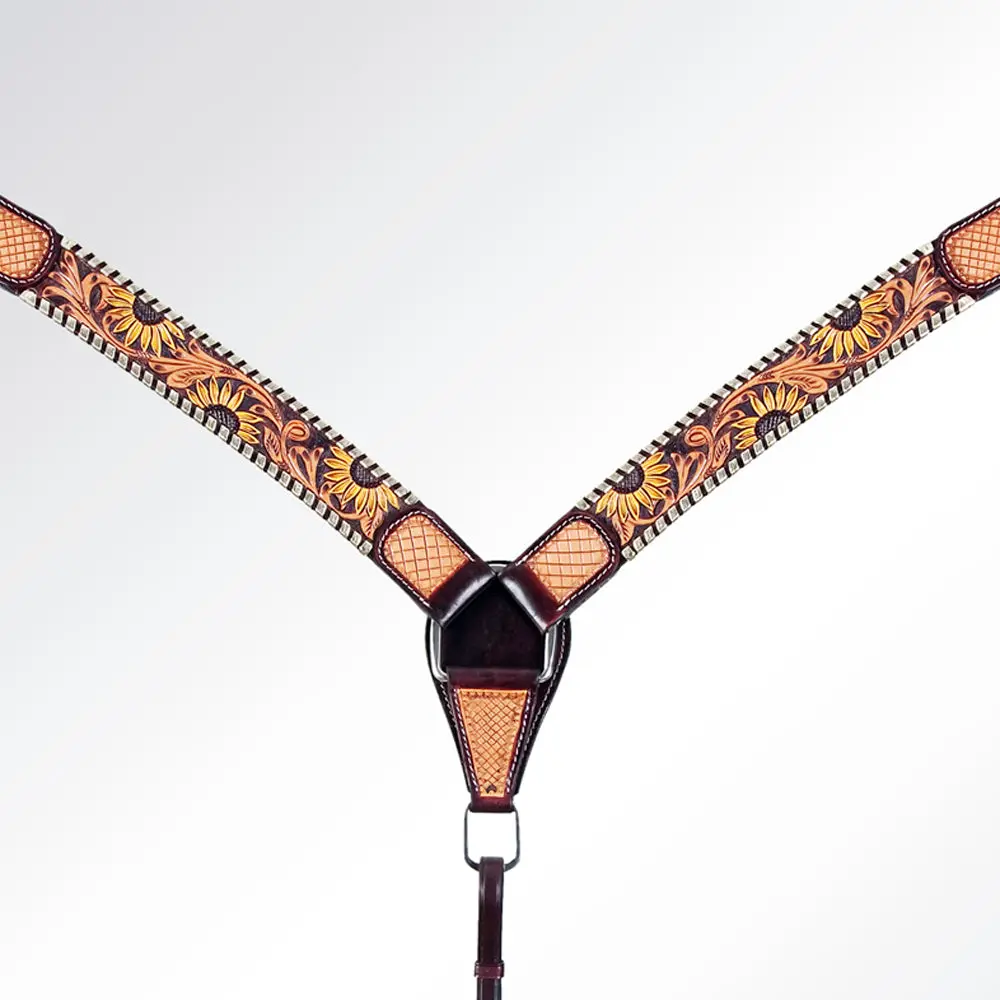 American Darling Western Horse Headstall Breast Collar Set Leather 2