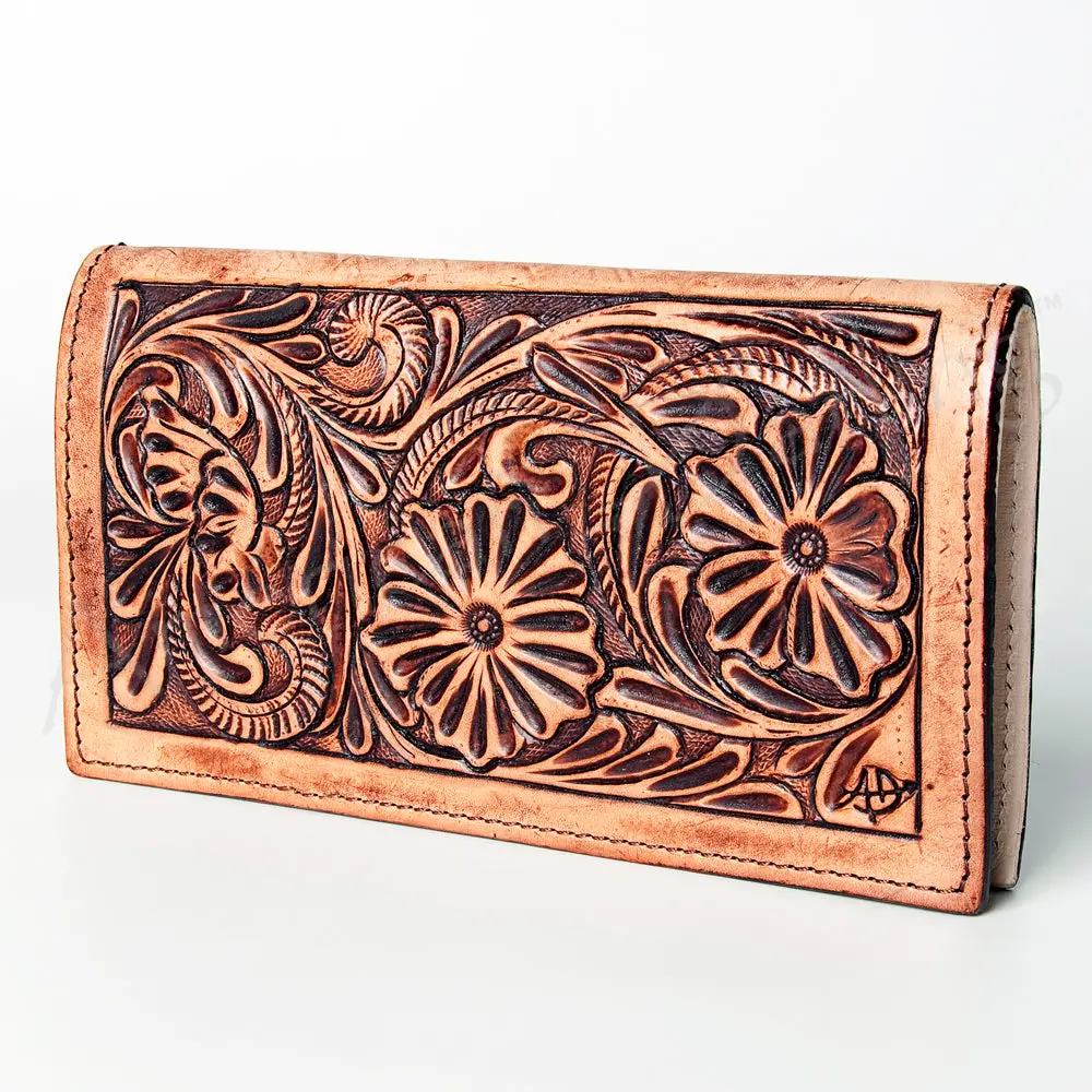 Ameran Darling Women's Wallet Western Hand Tooled Genuine Leather Handbag And Ladies Purse 1