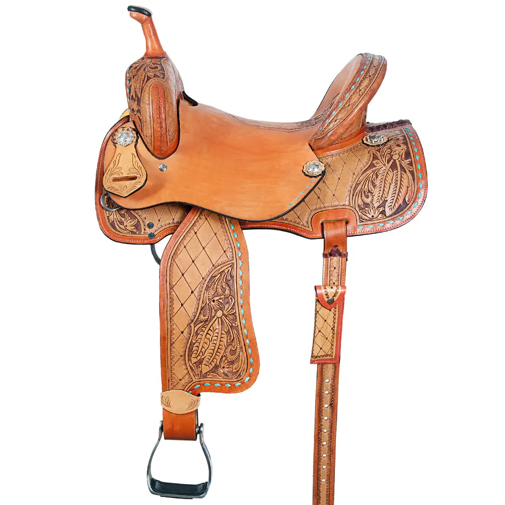 Comfytack Western Horse Barrel Racing Trail Pleasure American Leather Saddle 1