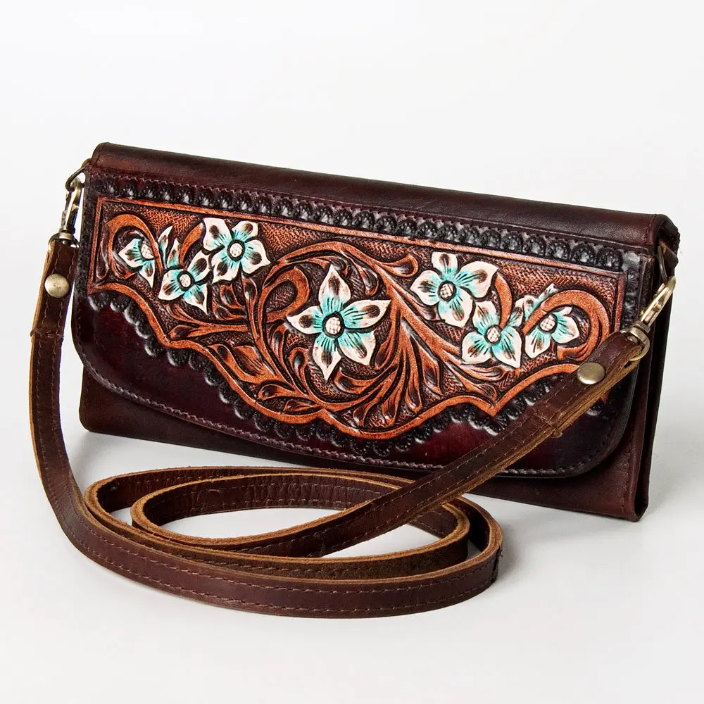 American Darling Wallet Hand Tooled Genuine Leather Western Women Bag | Handbag Purse Wristlet Travel Clutch 4