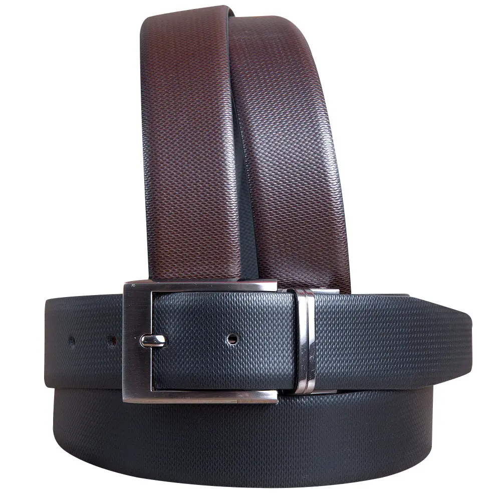 Hilason Black Brown Reversible Texture Leather Dress Belt Genuine Formal | Mens Belts Western Casual Heavy Duty For Men 1