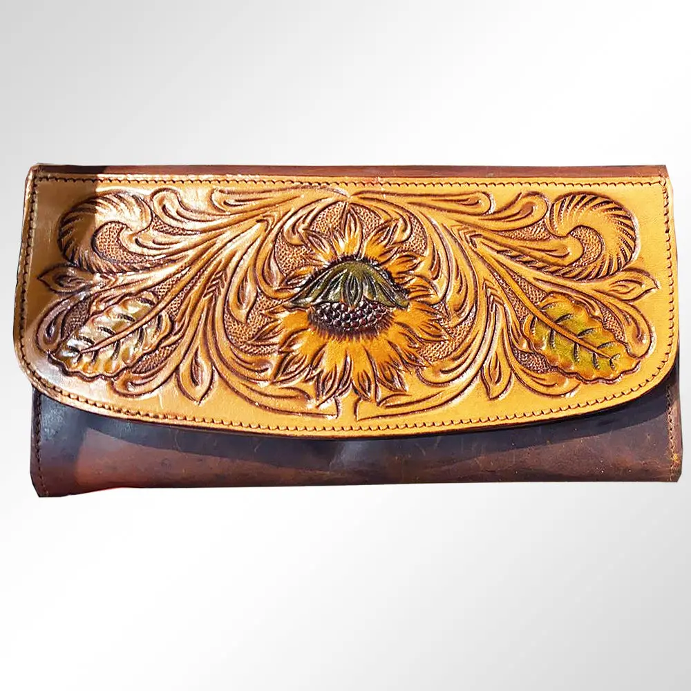 American Darling Wallet Hand Tooled Genuine Leather Western Women Bag | Handbag Purse Wristlet Travel Clutch 12