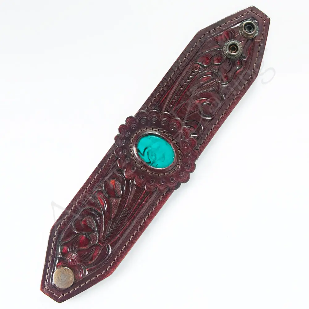 American Darling Bracelet Hand Tooled Carved Genuine Leather Women | Handmade Western Rustic 1