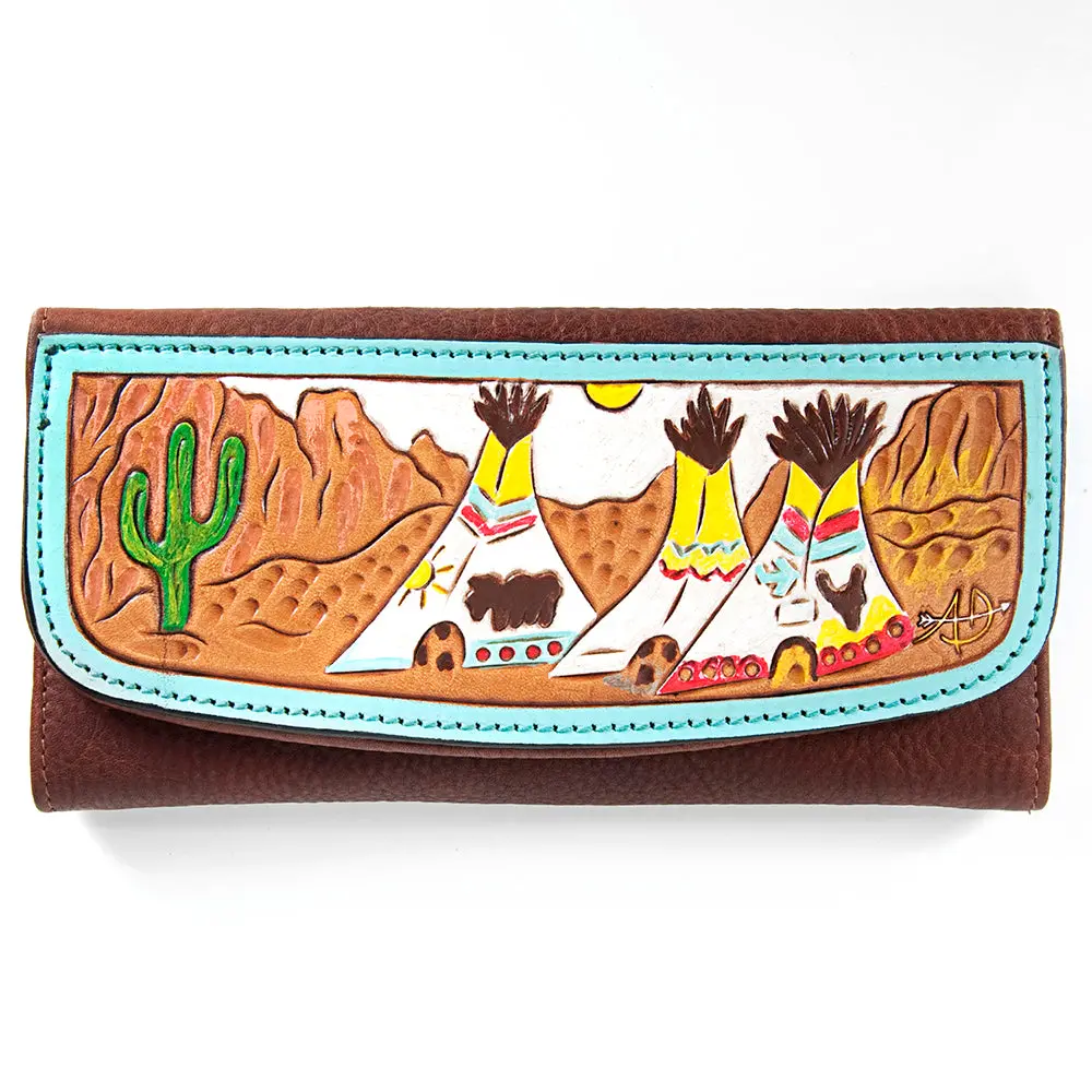 American Darling Wallet Hand Tooled Genuine Leather Western Women Bag | Handbag Purse Wristlet Travel Clutch 8