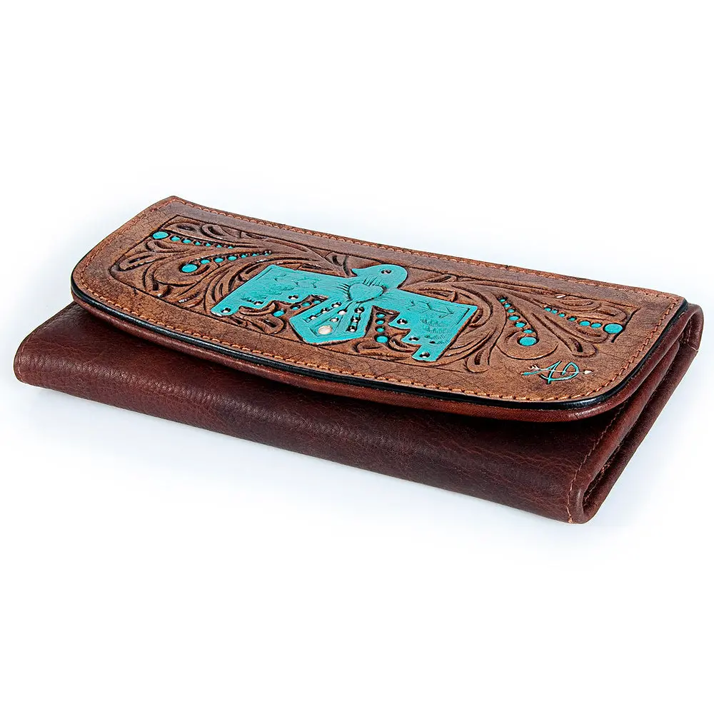 American Darling Wallet Hand Tooled Genuine Leather Western Women Bag | Handbag Purse Wristlet Travel Clutch 28