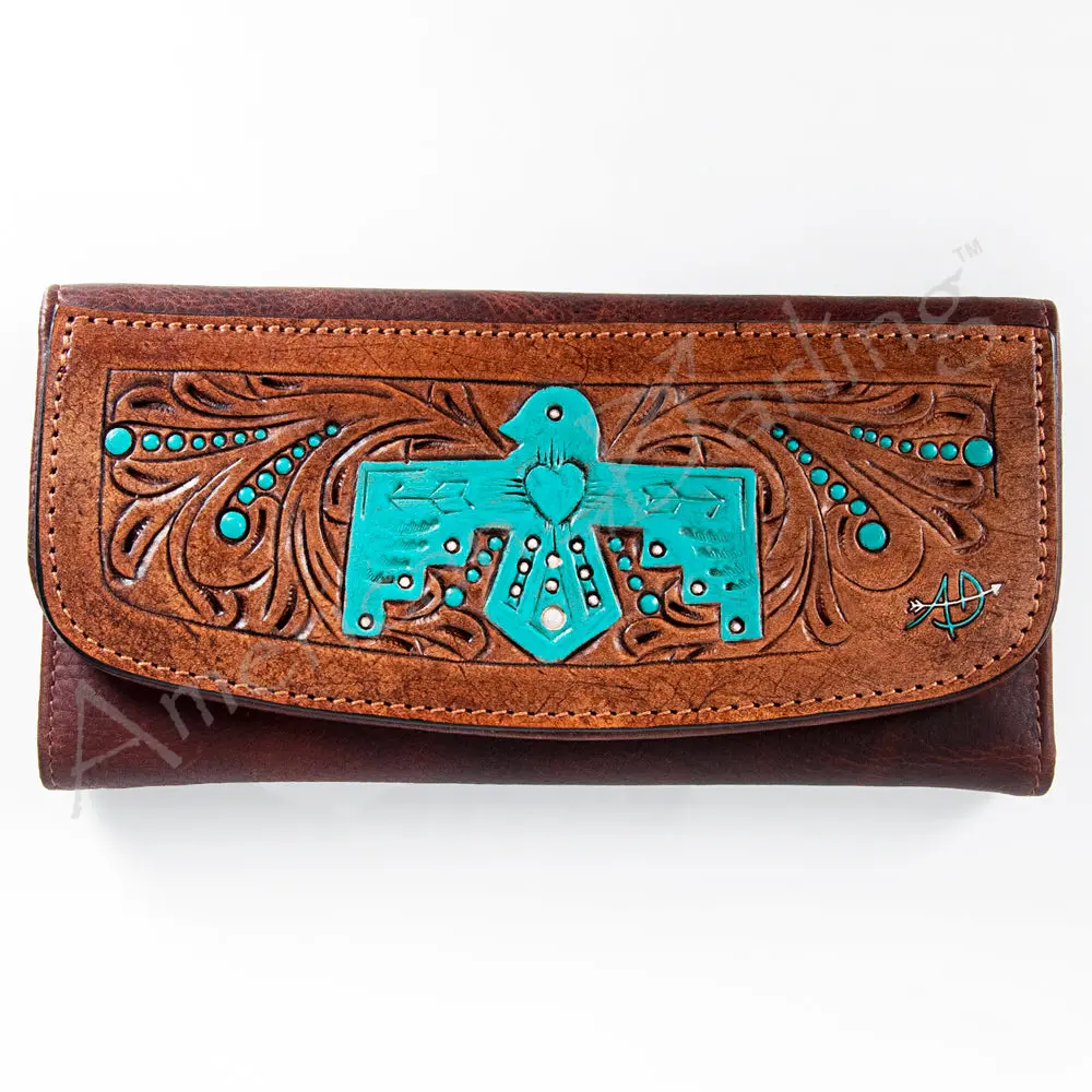 American Darling Wallet Hand Tooled Genuine Leather Western Women Bag | Handbag Purse Wristlet Travel Clutch 9