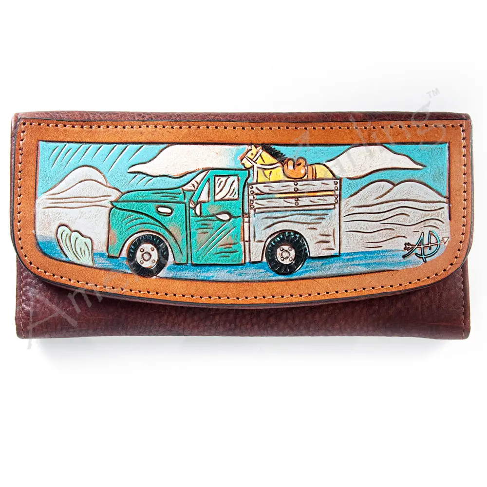 American Darling Wallet Hand Tooled Genuine Leather Western Women Bag | Handbag Purse Wristlet Travel Clutch 7