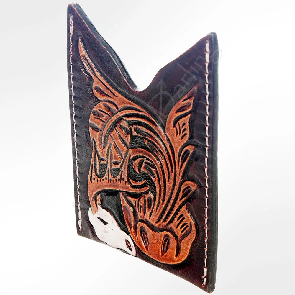 American Darling Card Holder Hand Tooled Genuine Leather | Business Credit 1