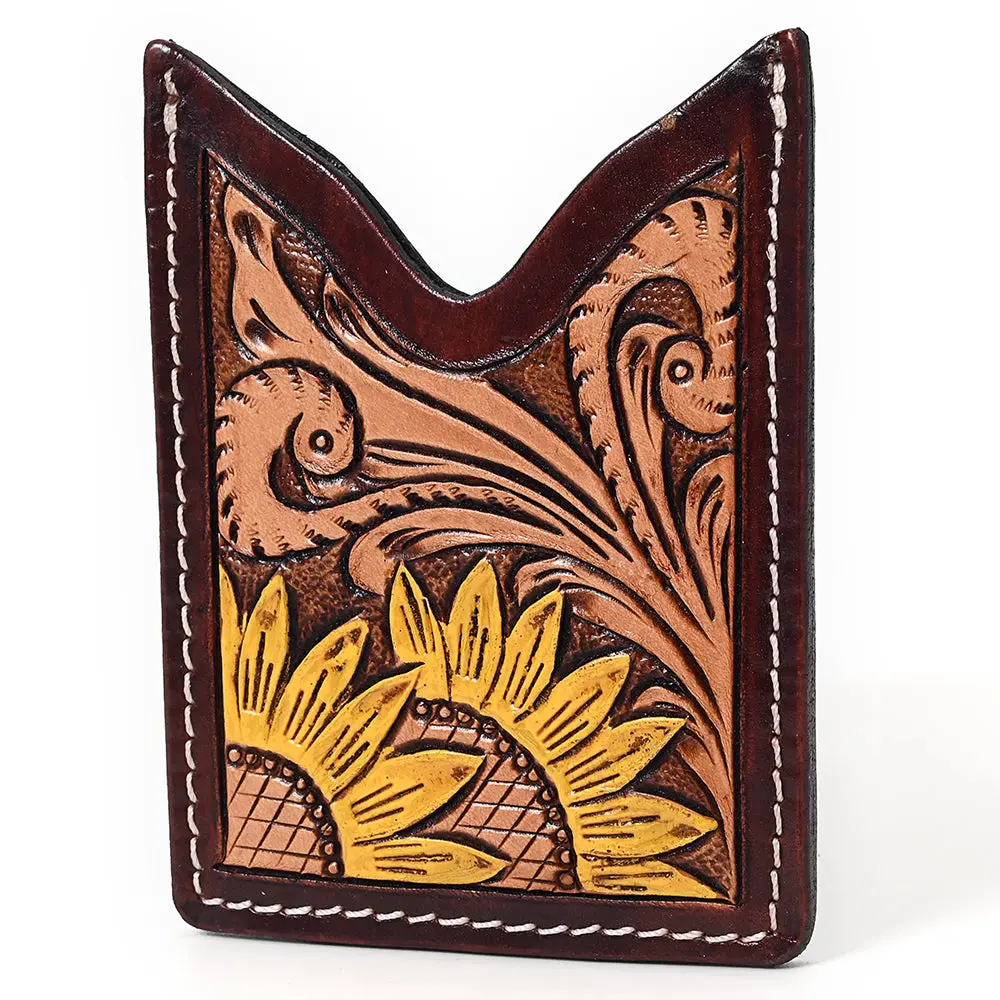 American Darling Card Holder Hand Tooled Genuine Leather | Business Credit 1