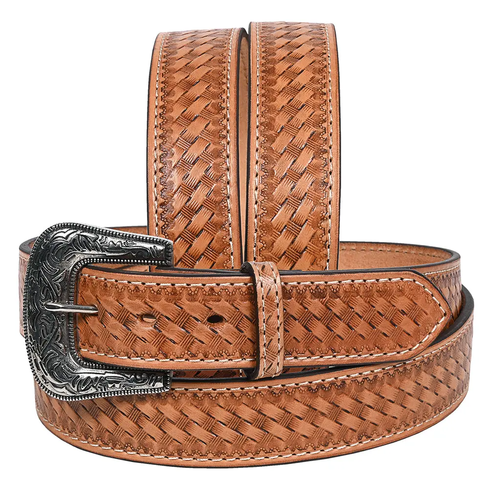 Hilason Western Genuine Leather Belt For Men Women Cowboy Cowgirl Handmade Unisex Full Grain Heavy Duty Engraved Buckle 1