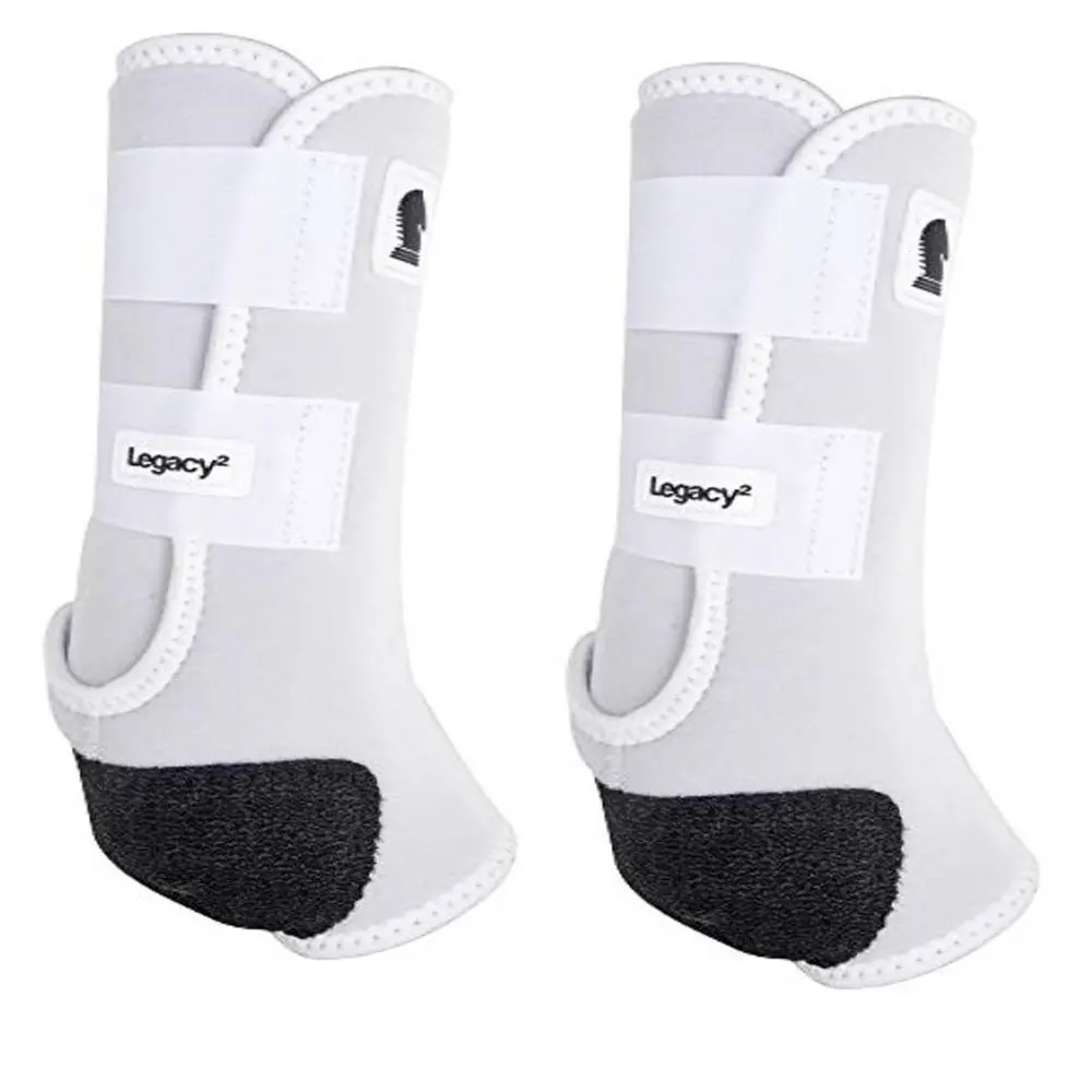 Large Classic Equine Lightweight Legacy2 Rear Hind Sports Boots White 1